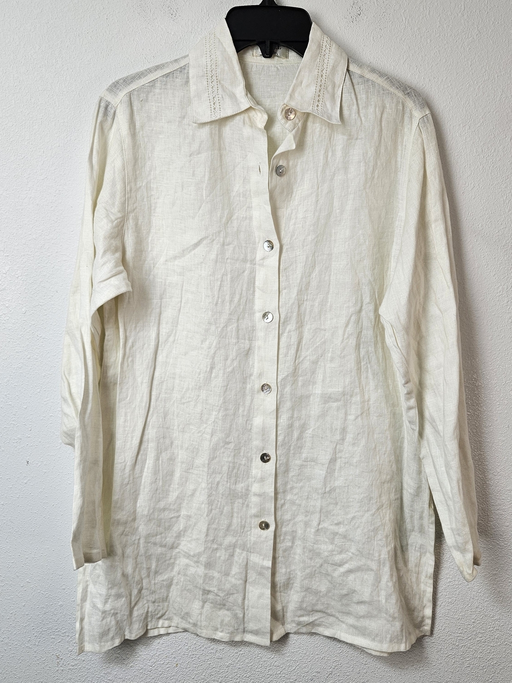 Weill Button Down Linen Tunic Top US Size 6